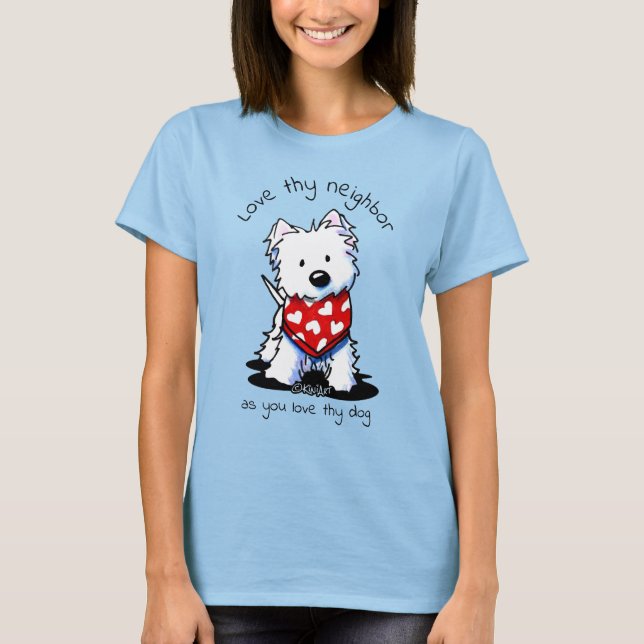 KiniArt Westie Valentine Light T-Shirt (Front)