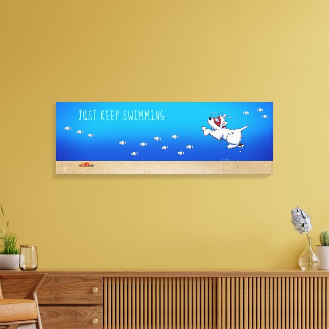KiniArt Westie White Terrier Ocean Canvas Print (Insitu(LivingRoom))