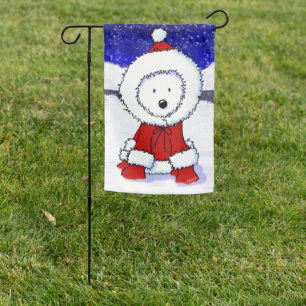 KiniArt Westie Winter Snow Garden Flag
