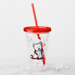 KiniArt Westie With Leash Acrylic Tumbler
