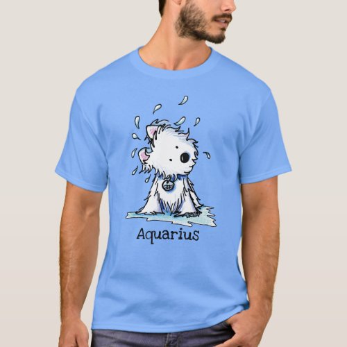 KiniArt Westie Zodiac Aquarius T_Shirt