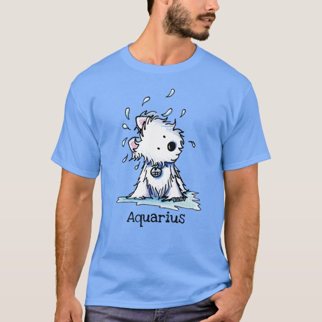 KiniArt Westie Zodiac Aquarius T-Shirt (Front)