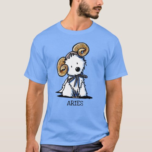 KiniArt Westie Zodiac Aries T_Shirt