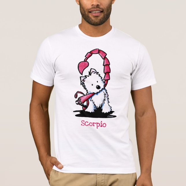 KiniArt Westie Zodiac Scorpio T-Shirt (Front)