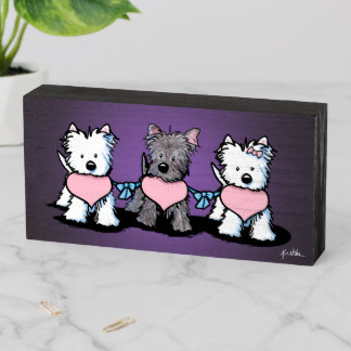 KiniArt Westies and Cairn Wooden Box Sign