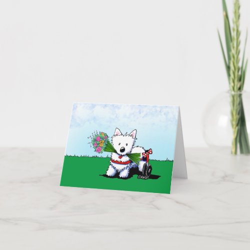 KiniArt Wheels Westie Thank You Card