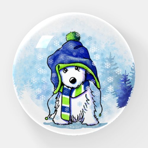 KiniArt Winter Dog Paperweight