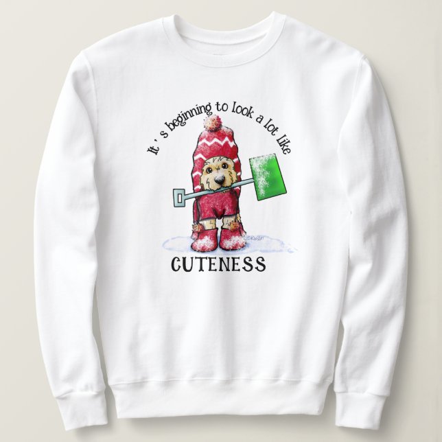 KiniArt Winter DoodleMoji Dog Sweatshirt (Design Front)