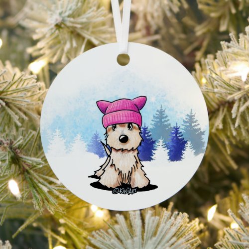 KiniArt Winter Terrier Dog Metal Ornament