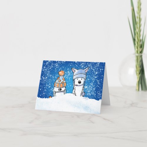 KiniArt Winter Westie Duo Card