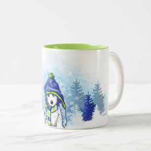 KiniArt Winter Westie Two-Tone Coffee Mug