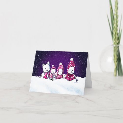 KiniArt Winter Westies Christmas Card