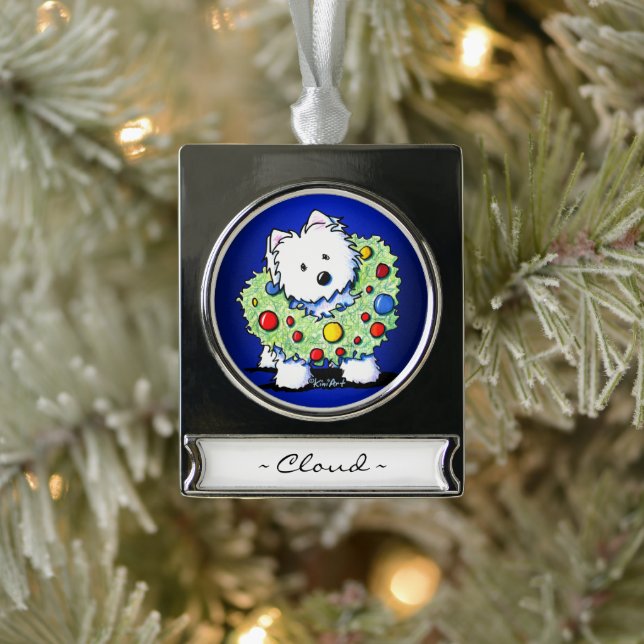 KiniArt Wreath Westie Personalized Ornament (Tree)