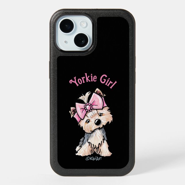 KiniArt Yorkie  iPhone 15 Case (Back)