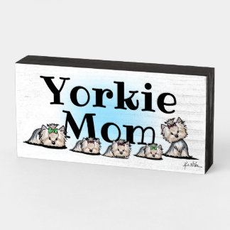 KiniArt Yorkie Mom Wooden Box Sign