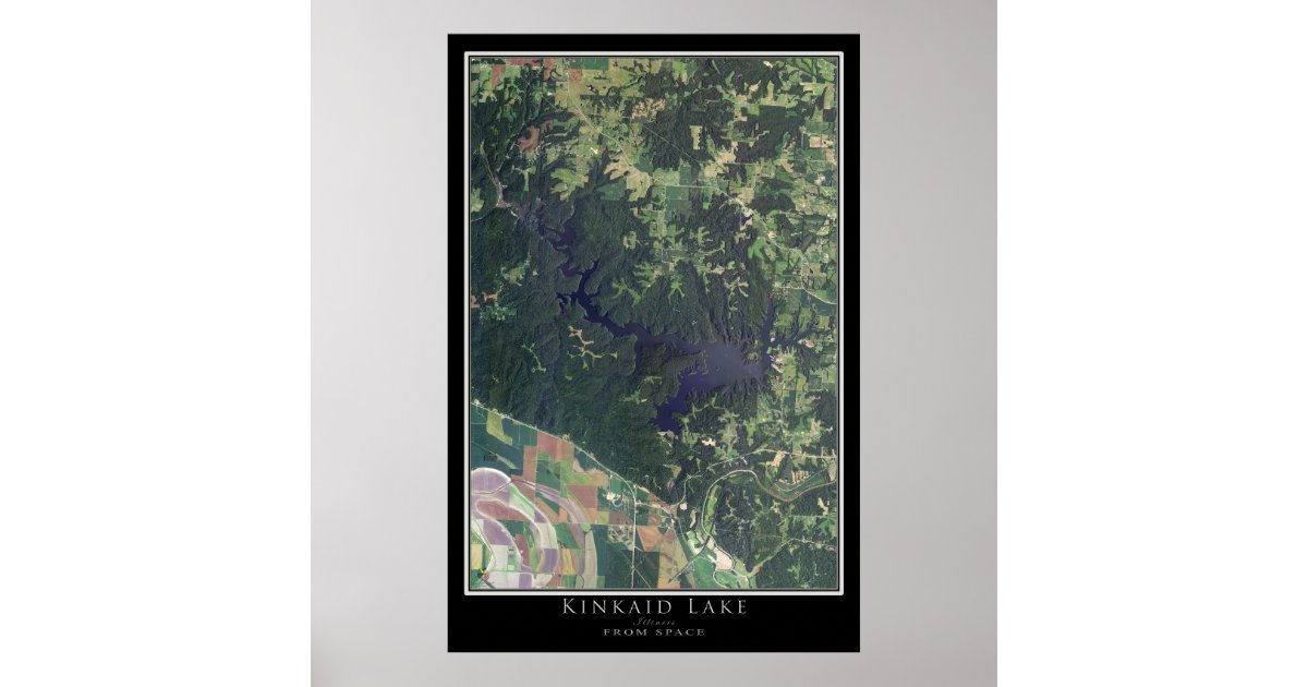 Kinkaid Lake Illinois Satellite Poster Map Zazzle
