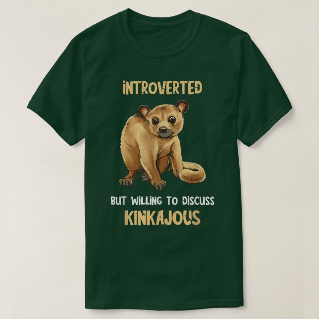 Kinkajou Introverted Animal Night Ape Wildlife Hon T-Shirt (Design Front)
