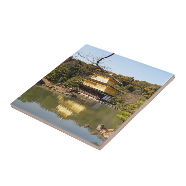 Kinkaku-ji 金閣寺 Temple of the Golden Pavilion Ceramic Tile (Side)