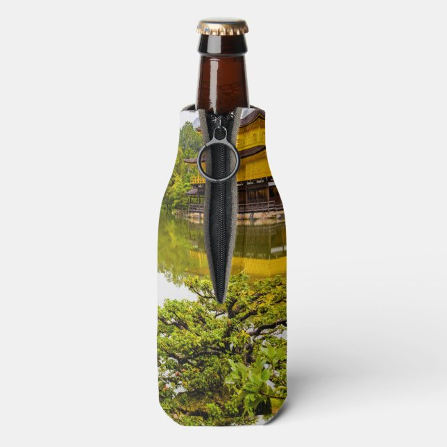 Kinkaku-ji Or Golden Pavilion And Pond, Kyoto Bottle Cooler (Bottle Back)