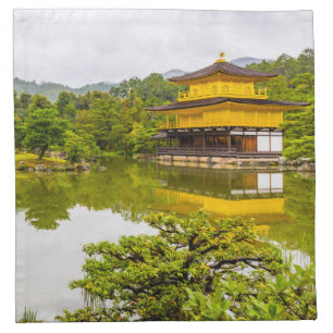 Kinkaku-ji Or Golden Pavilion And Pond, Kyoto Cloth Napkin