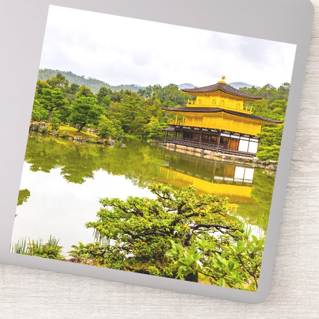 Kinkaku-ji Or Golden Pavilion And Pond, Kyoto Sticker (Detail)