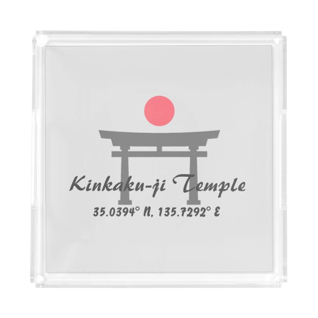 Kinkaku-ji Temple Latitude  Longitude   Acrylic Tray (Front)