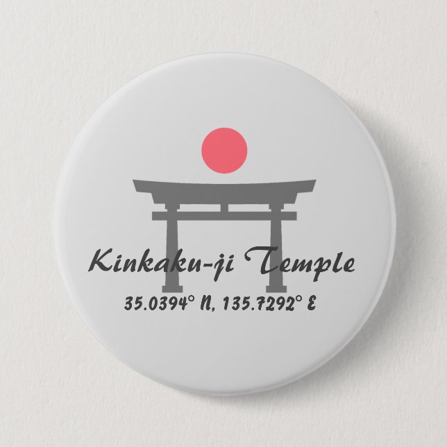 Kinkaku-ji Temple Latitude  Longitude  Button (Front)