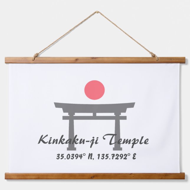 Kinkaku-ji Temple Latitude  Longitude  Hanging Tapestry (Front)