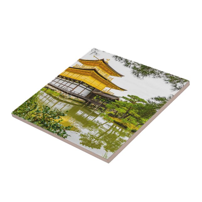 Kinkaku-ji, the golden pavilion, Kyoto Ceramic Tile (Side)