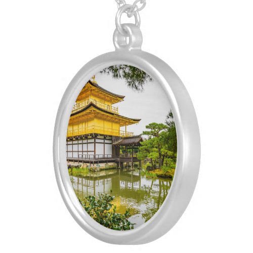 Kinkaku_ji the golden pavilion Kyoto Silver Plated Necklace