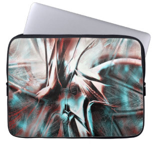 kinked brown red to blue pixelated drizzle texture laptop sleeve