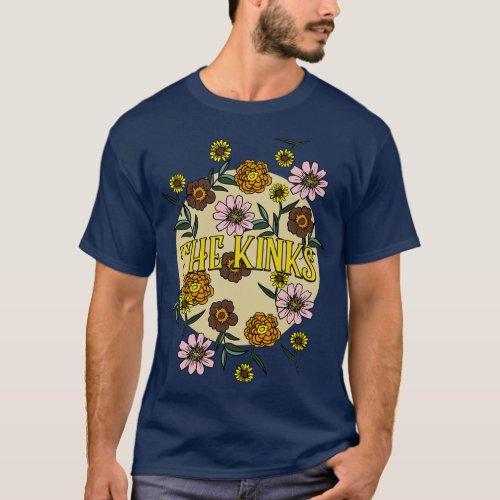 Kinks Name Personalized Flower Retro Floral 80s 90 T_Shirt
