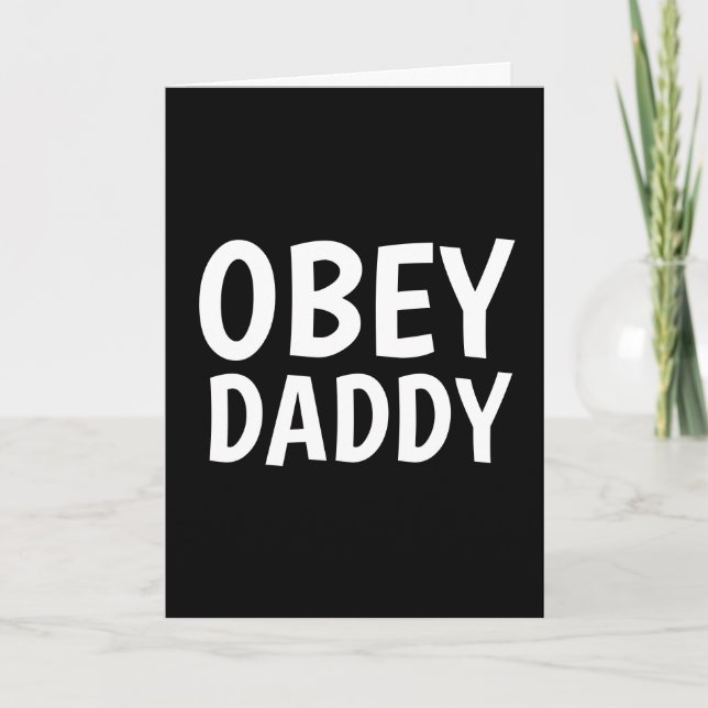 Kinky Greeting Cards, OBEY DADDY Card (Front)