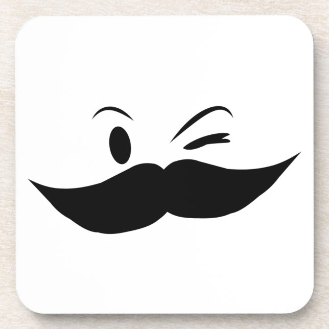 Kinky Mustache Drink Coaster (Front)