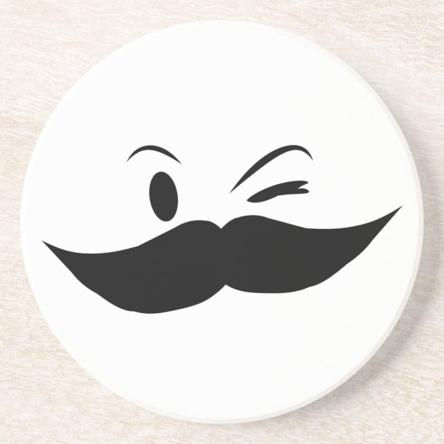 Kinky Mustache Drink Coaster (Front)
