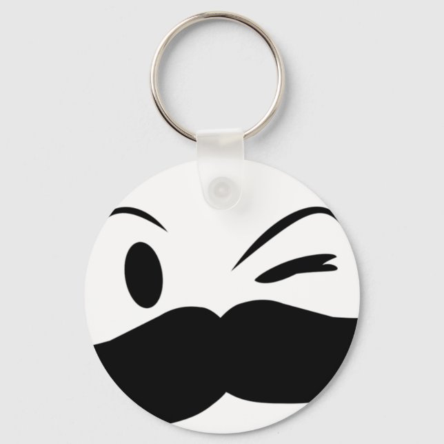 Kinky Mustache Keychain (Front)