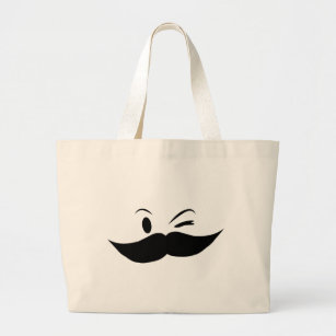 Kinky Mustache Large Tote Bag