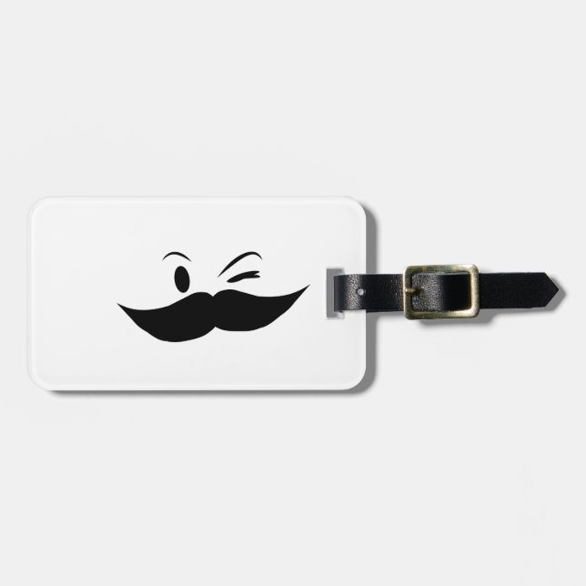 Kinky Mustache Luggage Tag (Front Horizontal)
