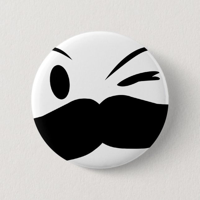 Kinky Mustache Pinback Button (Front)