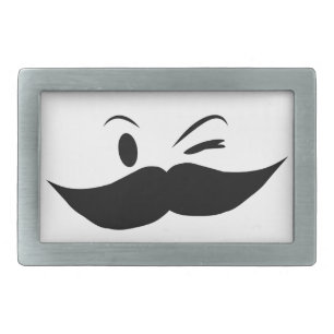 Kinky Mustache Rectangular Belt Buckle