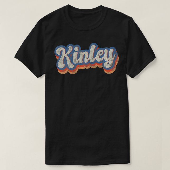 Kinley Personalized Name  Custom Lettering 70s  T-Shirt (Design Front)