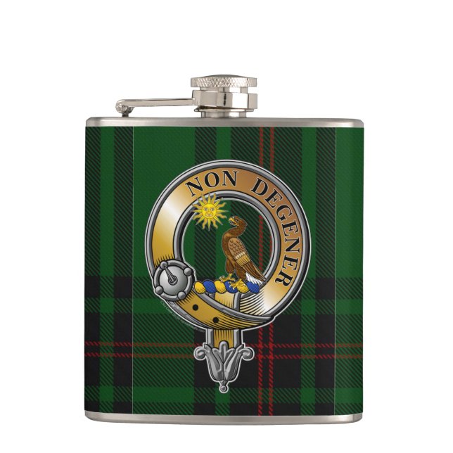 Kinloch Tartan & Badge Flask (Front)