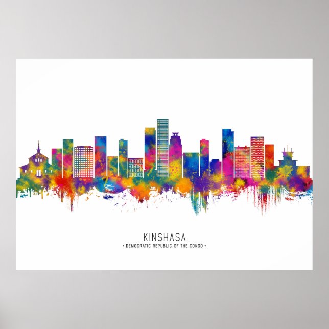 Kinshasa DR Congo Skyline Poster (Front)