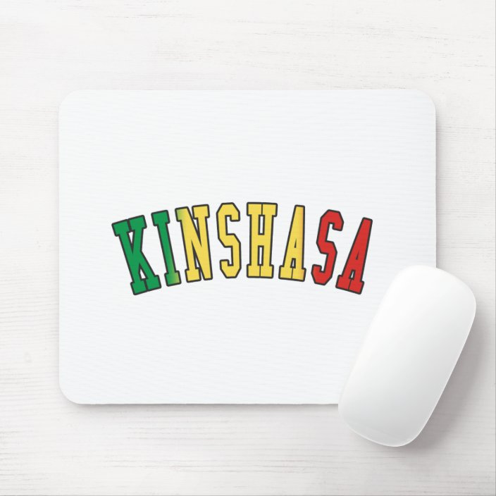 Kinshasa in Congo National Flag Colors Mouse Pad