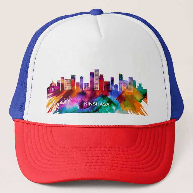 Kinshasa Skyline Trucker Hat (Front)