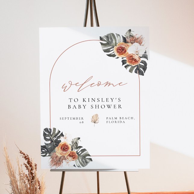 KINSLEY Boho Terracotta Baby Shower Welcome Foam Board (Creator Uploaded)