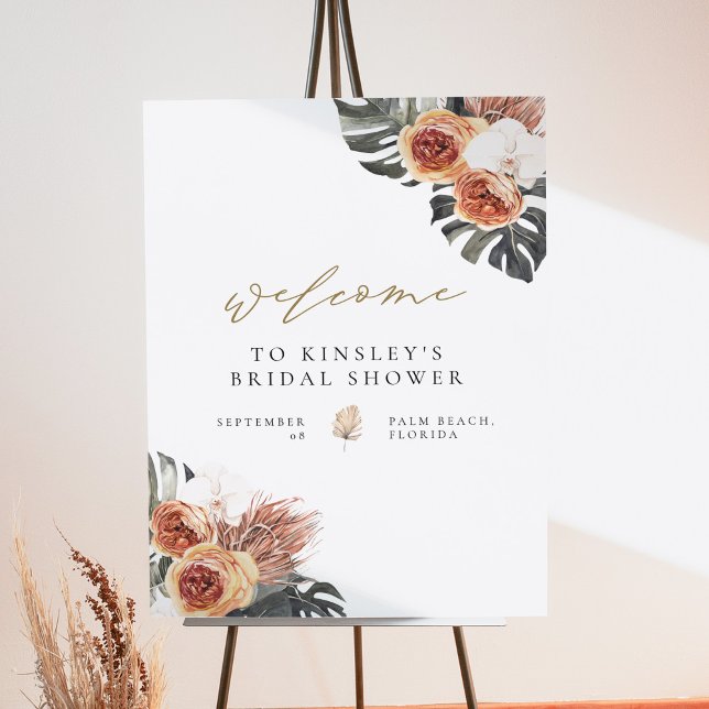 KINSLEY Boho Terracotta Bridal Shower Welcome Foam Board (Creator Uploaded)