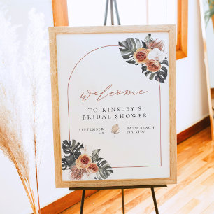 KINSLEY Boho Terracotta Bridal Shower Welcome Poster