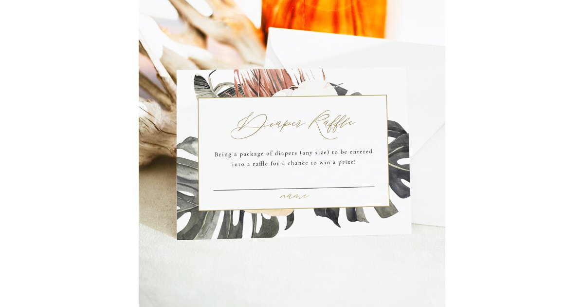 KINSLEY Boho Terracotta Diaper Raffle Ticket Invitation | Zazzle