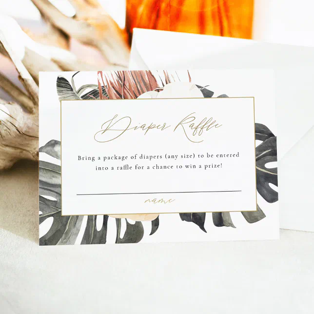 KINSLEY Boho Terracotta Diaper Raffle Ticket Invitation | Zazzle